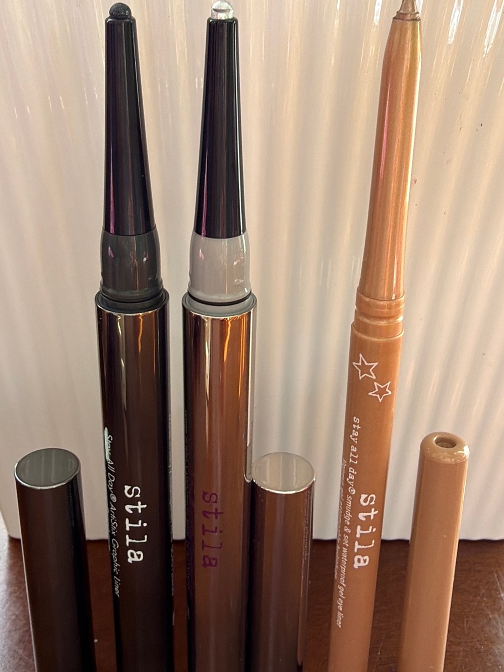 BUNDLE of 3 ,Stila Eyeliner Set — Black, Tango ,Silver Disco ,& Bronze Cashmere